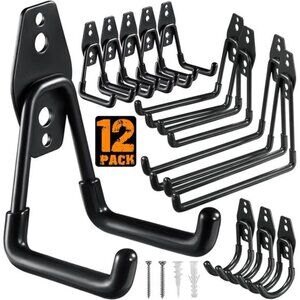 12 Pack Garage Hooks Heavy Duty,Utility Steel Garage Storage Hooks,Wall Mount